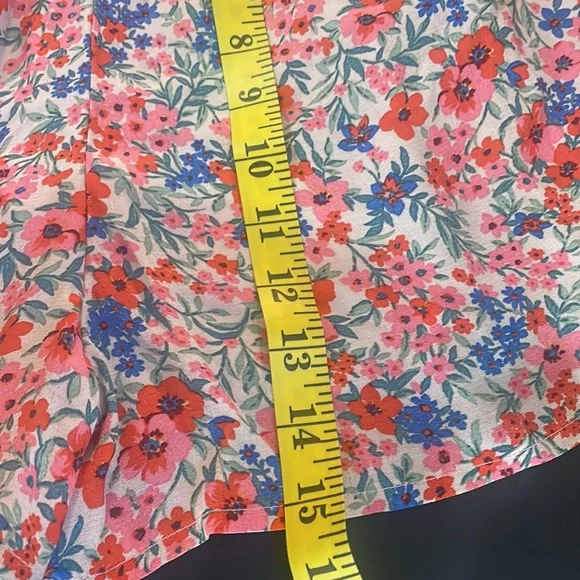 American Eagle floral jumper,shorts, V neck, Pink, Blue,White, bow tie,Medium - Picture 7 of 13